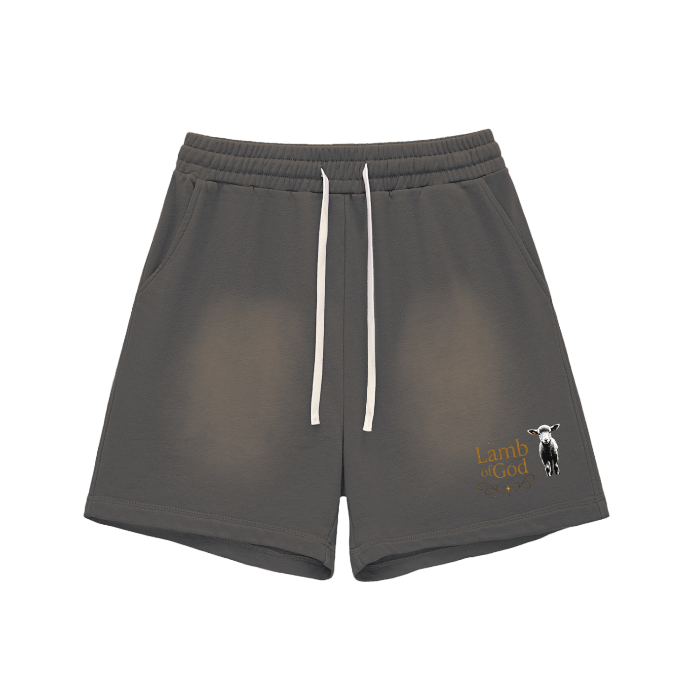 Sun Fade Raw Edge Cotton Shorts